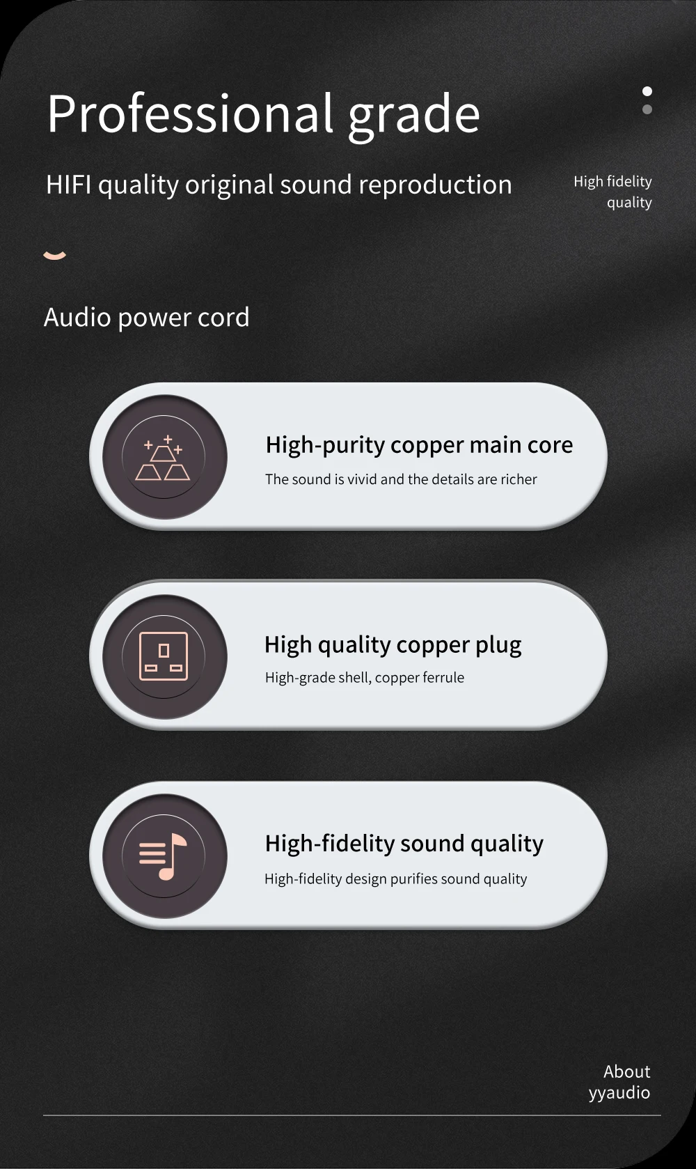 YYAUDIO HIFI-Netzkabel, hochwertige EU-/US-Standard-Steckdose mit Rhodiumbeschichtung, hochreines OCC-Kabel mit TV-Verstärkerfilter – Detail 2