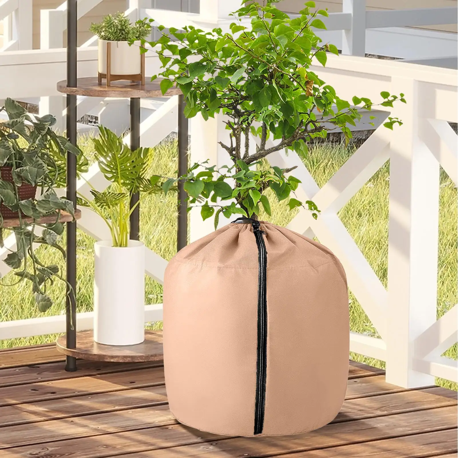 

Plant Cover Freeze Protection Plant Winter Cover Protection Drawstring Zipper Heavy-Duty Shade For Outdoor Yard Flower Pot