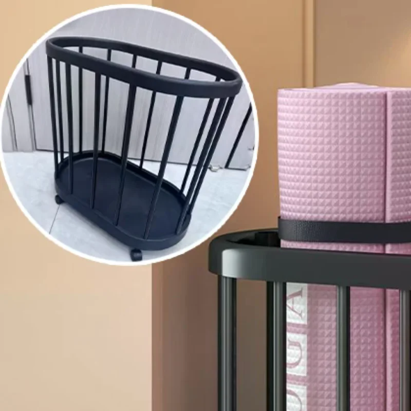 1Pcs Yoga Mat Fitness Equipment Laundry Basket Wheeled Storage Rack Plastic Storage Rack Floor-Standing