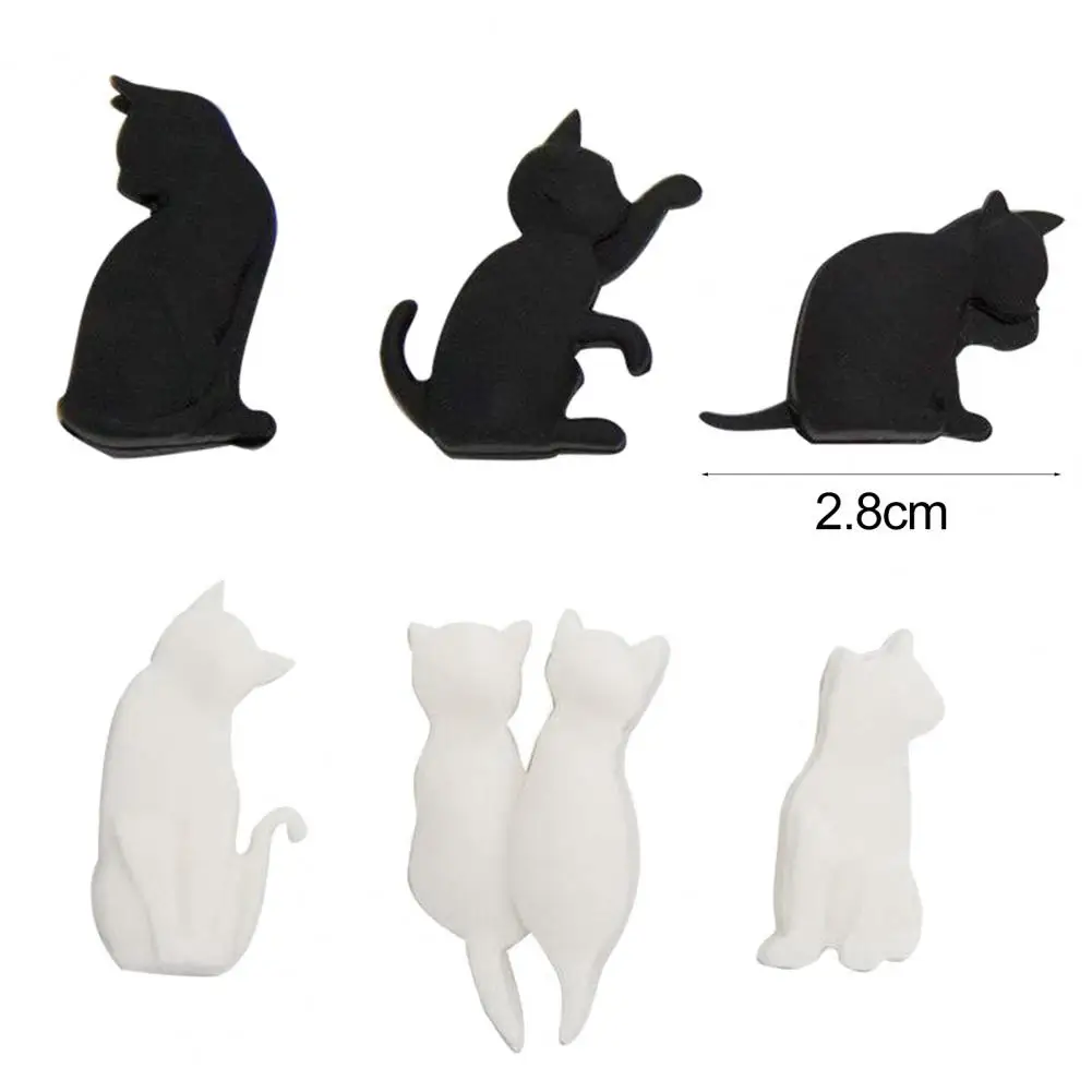 Cup Hanging Tool 6pcs Reusable Silicone Tea Bag Clips Heat-resistant Food Grade Drink Markers Cartoon Cat-shaped Tea Accessories