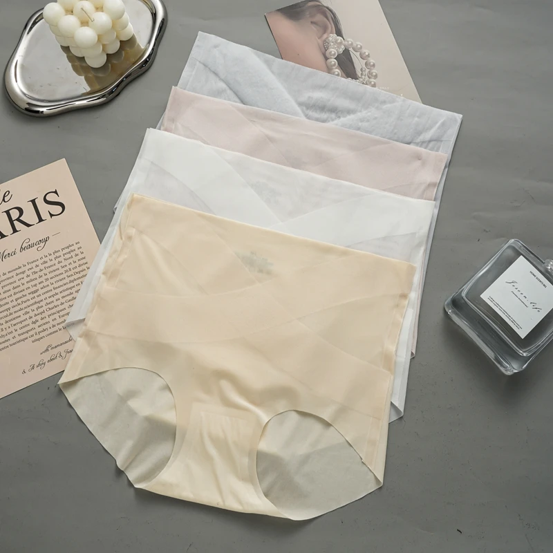 Women High Waist Briefs Panties For Women Ice Silk Quick Drying Female Seamless Underwear Control Body Shaper Panties