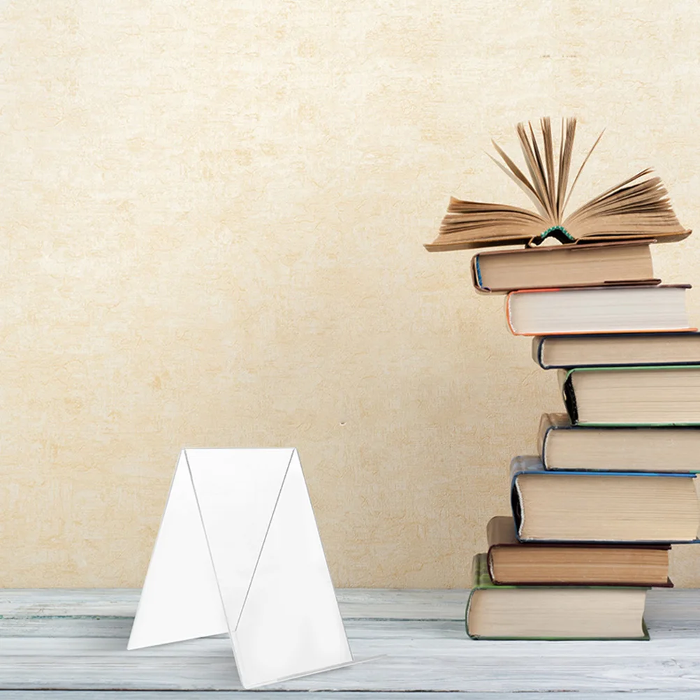 12 قطعة رف كتب شفاف من الأكريليك حامل كتب سطح المكتب حامل عرض منظم لمكتبة المكتب حامل صور منزلي للعرض #1