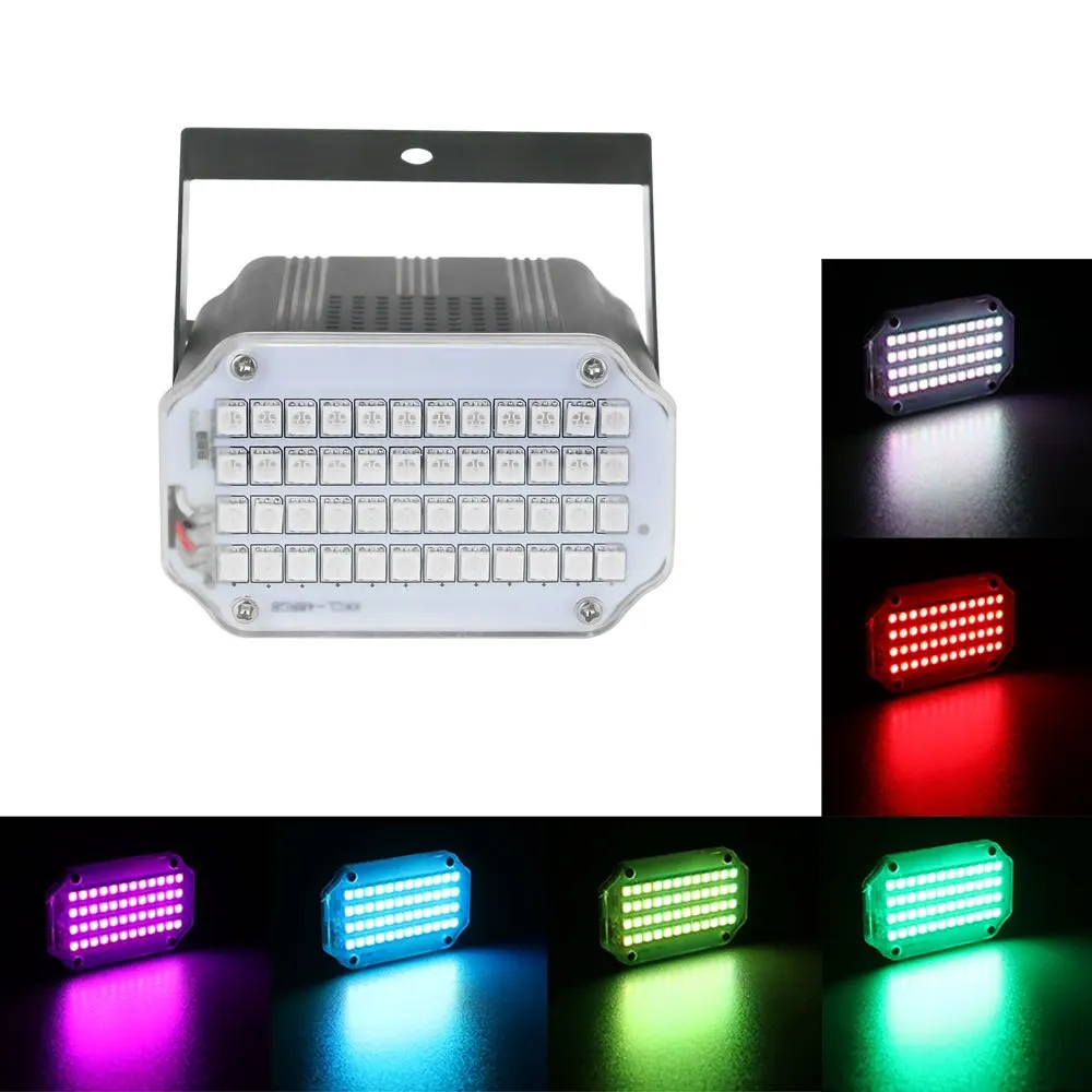 

Стробоскоп RGB, освещение для дискотеки, освещение для диджея, праздничное рождественское сценическое освещение, активация звуком, освещение для свадьбы, музыки, клуба