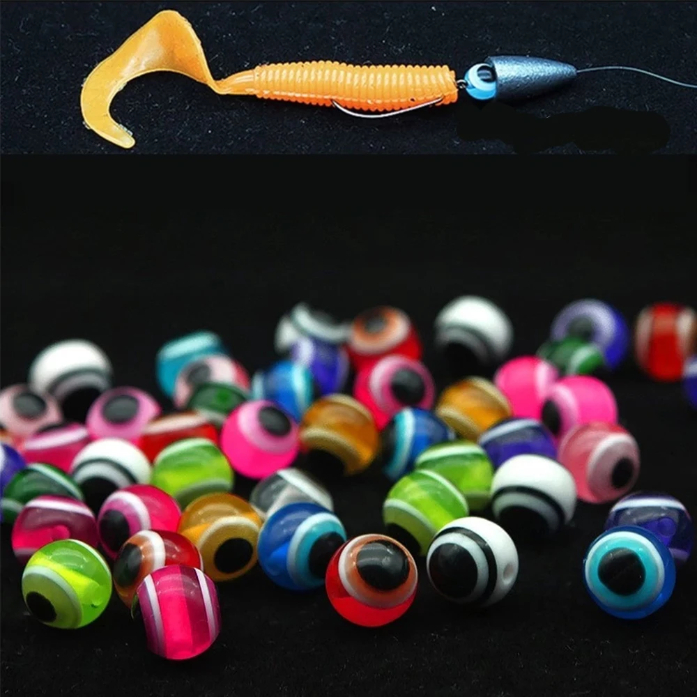 100pcs/60pcs/50pcs Fishing Mixed Color Fly Tying Material Fish Eye Fishing Beads Nice-Designed 4mm/5mm/6mm/8mm/10mm/12mm
