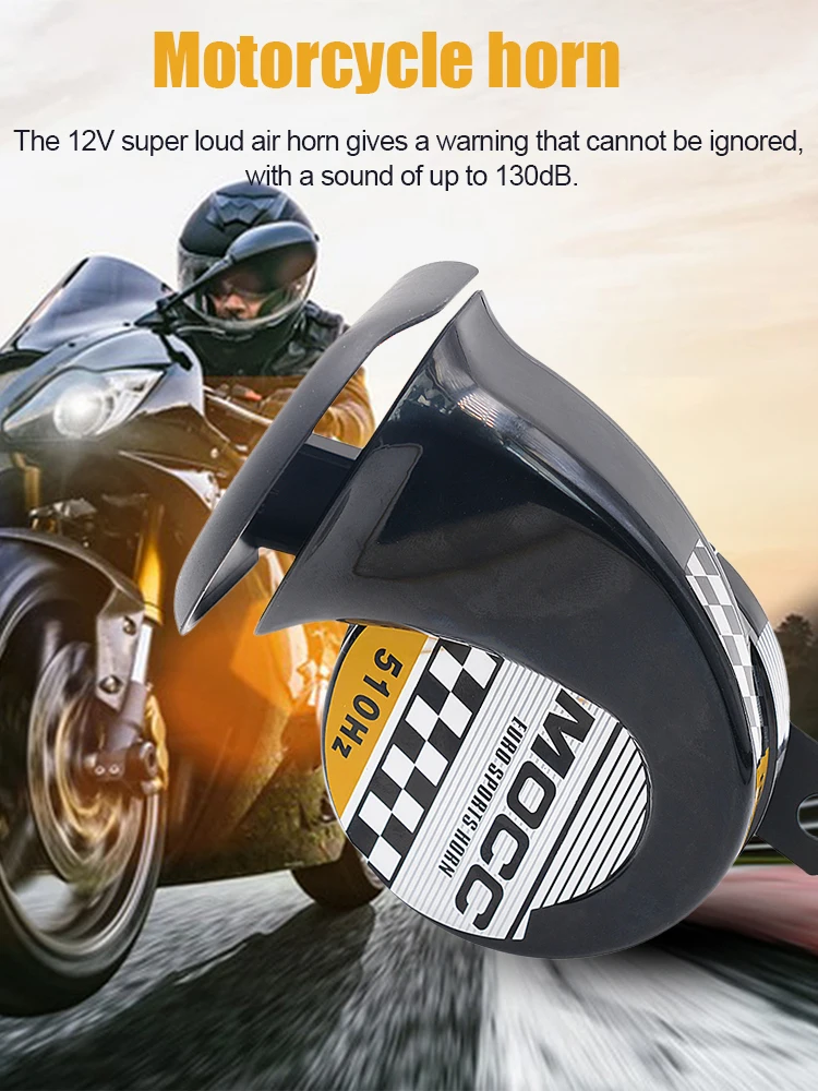 12 فولت العالمي للدراجات النارية القرن مقاوم للماء الهواء دراجة نارية القرن 130dB 510 هرتز آلة القرن للدراجات النارية سيارة للدراجات النارية شاحنة مركبة