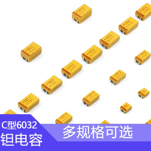 10PCS A B C D SMD Kondensator tantalowy 10v 16v 25v 35v 107A 227A 106C 226C 476C 686C 107C 475E 106E 226E 476E 475V 106V 10uF