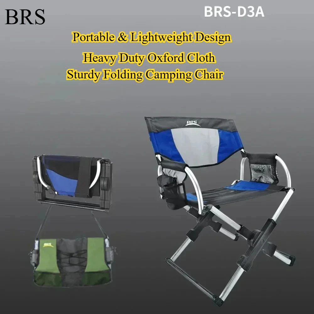 BRS Outdoor Camping Hochwertiger Klappstuhl aus Oxford-Gewebe, Tragbarer Angelstuhl, Strand- und Reise-Freizeitstuhl