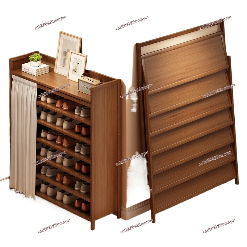 Hole-Free Install Foldable Multi-Tier Shoe Rack Dustproof Small Space Saving Entryway Storage Organizer For Home Dormitory
