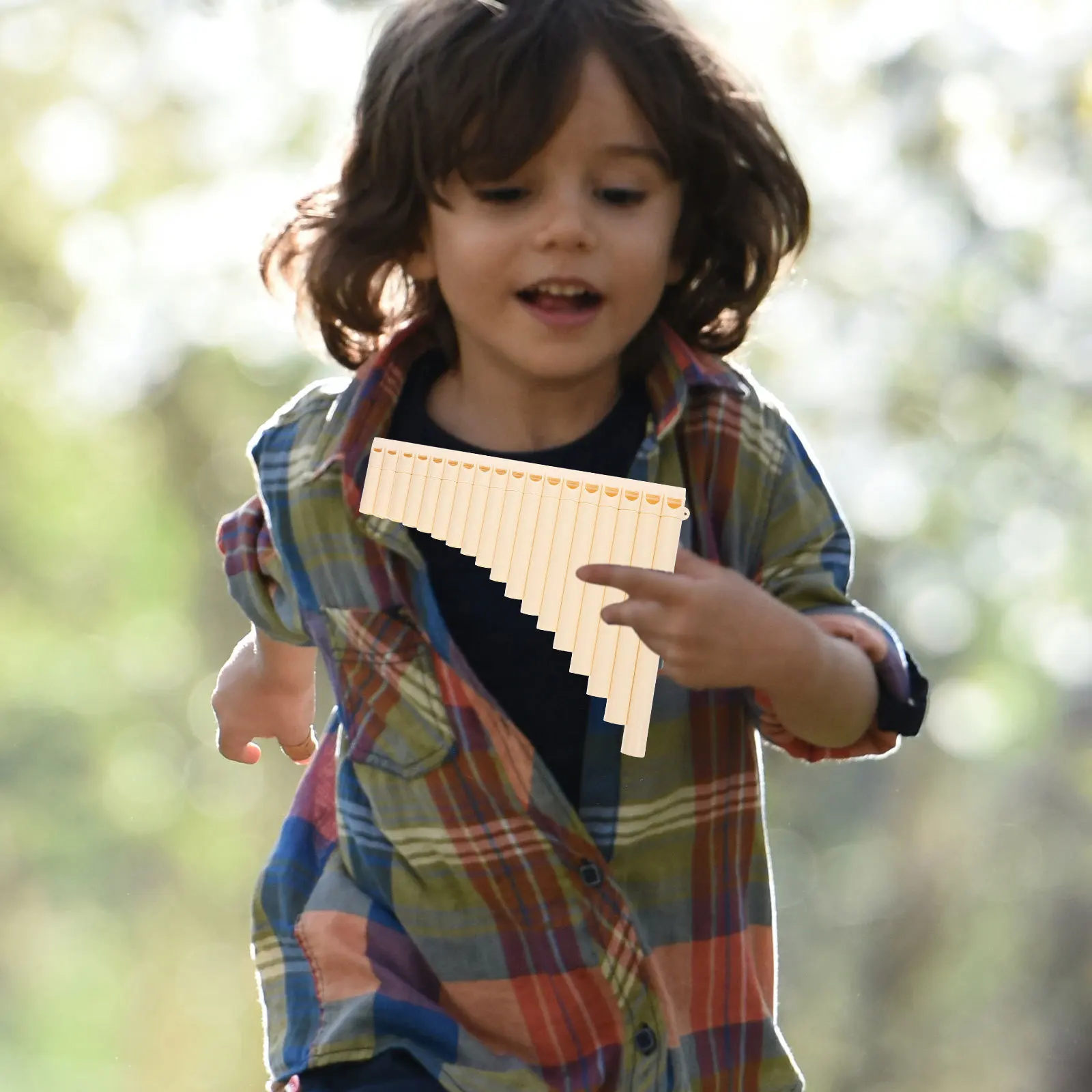 

1 set 1 Set C Key Pan Flute 18 Tube Resin Musical Instrument For Kids Beginners Beige Portable Educational Wind Flute School