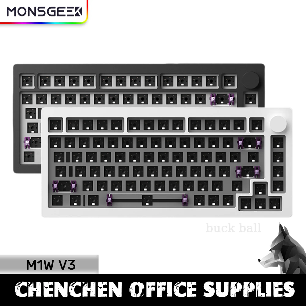 

Monsgeek M1W V3 Gamer Keyboard kit Aluminum Wired 3 Mode Mechanical Keyboard Hot-Swap 82keys Customization Keyboard M1W Keyboard