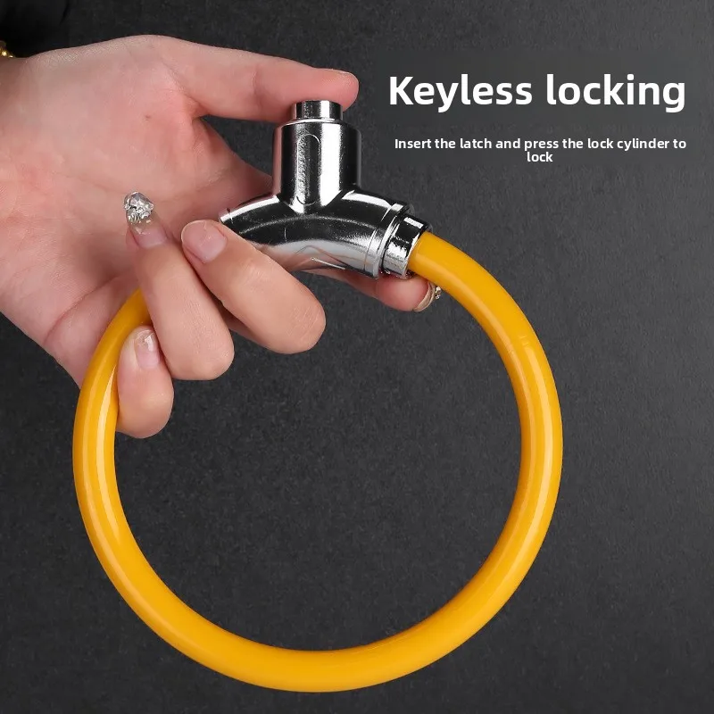 

Steel Cable Lock for Mountain Bikes & Road Bikes Alloy Ring Lock Waterproof & Anti-Shear Anti-Theft Lock for E-Scooters/E-Bikes