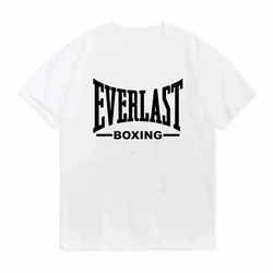 EVERLAST BOXING Men Women Cotton Tshirt Oversized Summer Short Sleeve T Shirt Brand Print T-shirt Tee Trend Streetwear Clothes