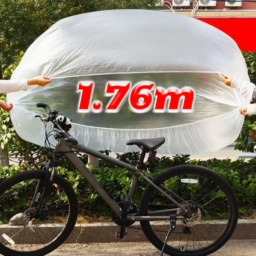 2pcs Clear Plastic Bicycle Cover Waterproof Dustproof Outdoor Protector Foldable Thicken Rain Cover for Mountain Bike Road Bike