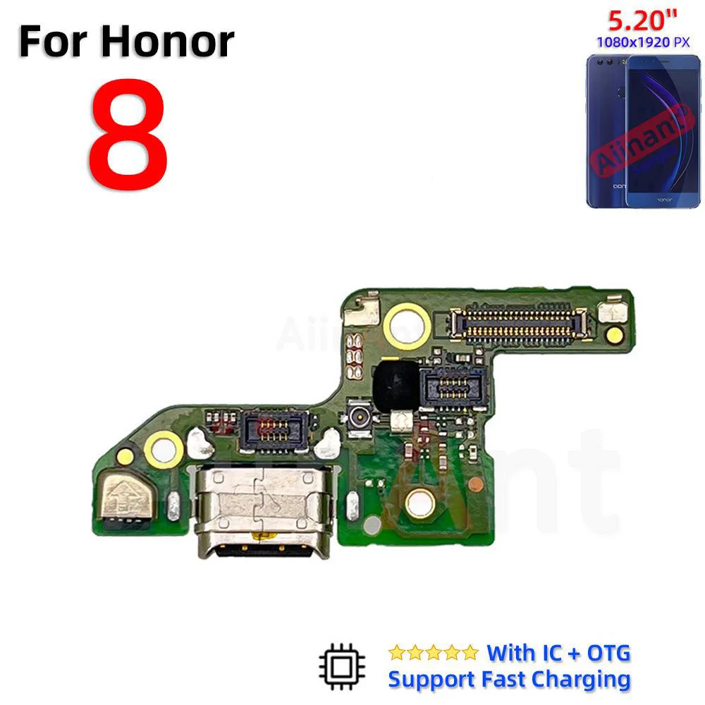 Aiinant USB Charger Dock Connector Port Charging Board Flex Cable For Huawei Honor 8 Lite Pro 8A 8C 8S 8X Max 2019 Phone Parts