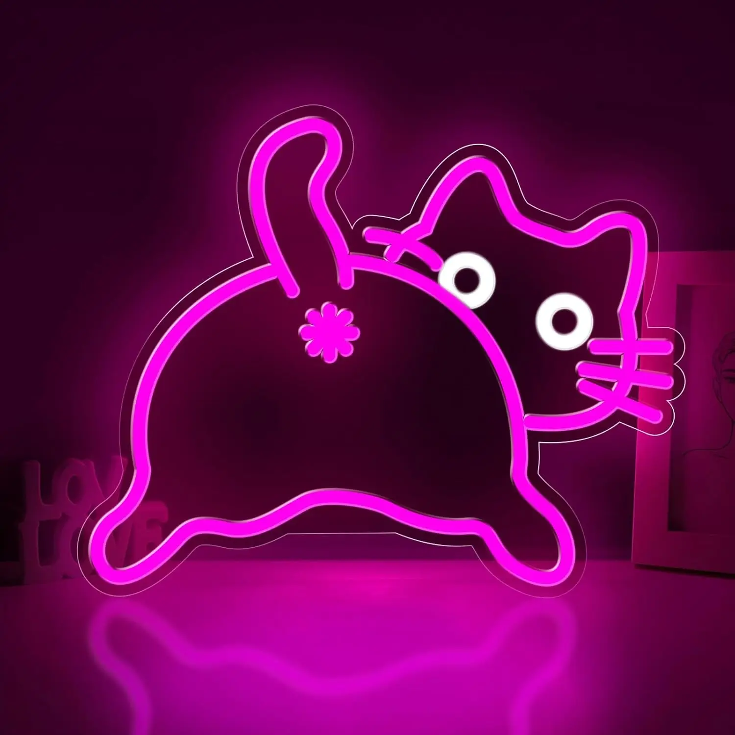 

Neon Cat Sign Party Festival DIY Decoration Dreamy edgy colorful light, cyber gradient, digital romance