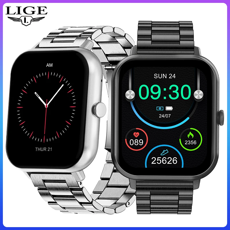 

Умные часы LIGE с Bluetooth-вызовами для мужчин и женщин, с полным сенсорным экраном, спортивные фитнес-часы, мужские и женские смарт-часы 2026