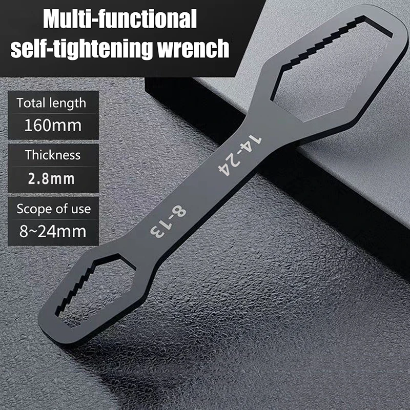 2Pcs 8-24mm Universal Torx Wrench Self-tightening Adjustable Glasses Wrenches Board Double-head Torx Spanner Hand Tools For Fact