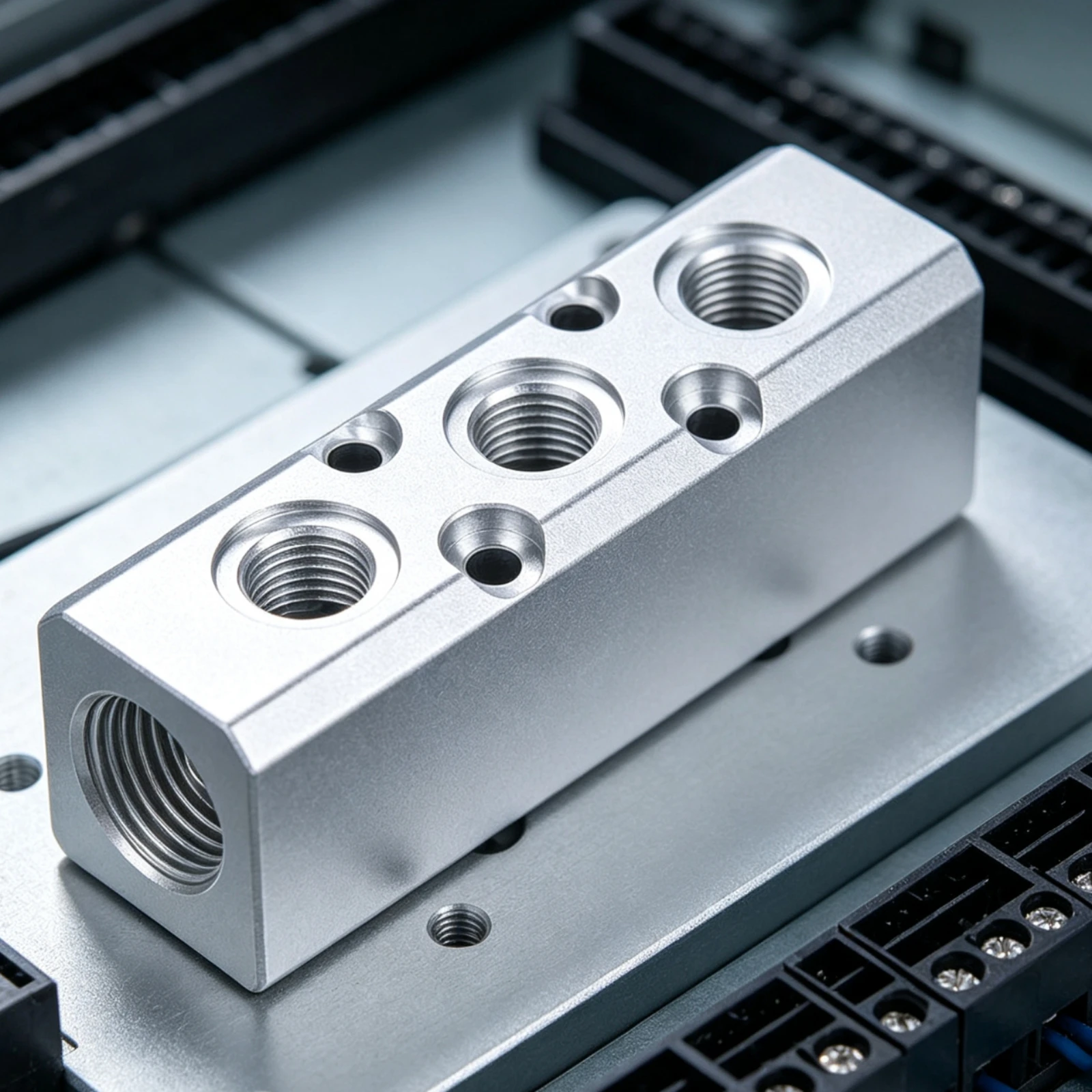 Manifold Block with G 1/2/2 Inlet Leakproof Pneumatic Manifold Block Tight-Fitting Strong Sealing for Installers