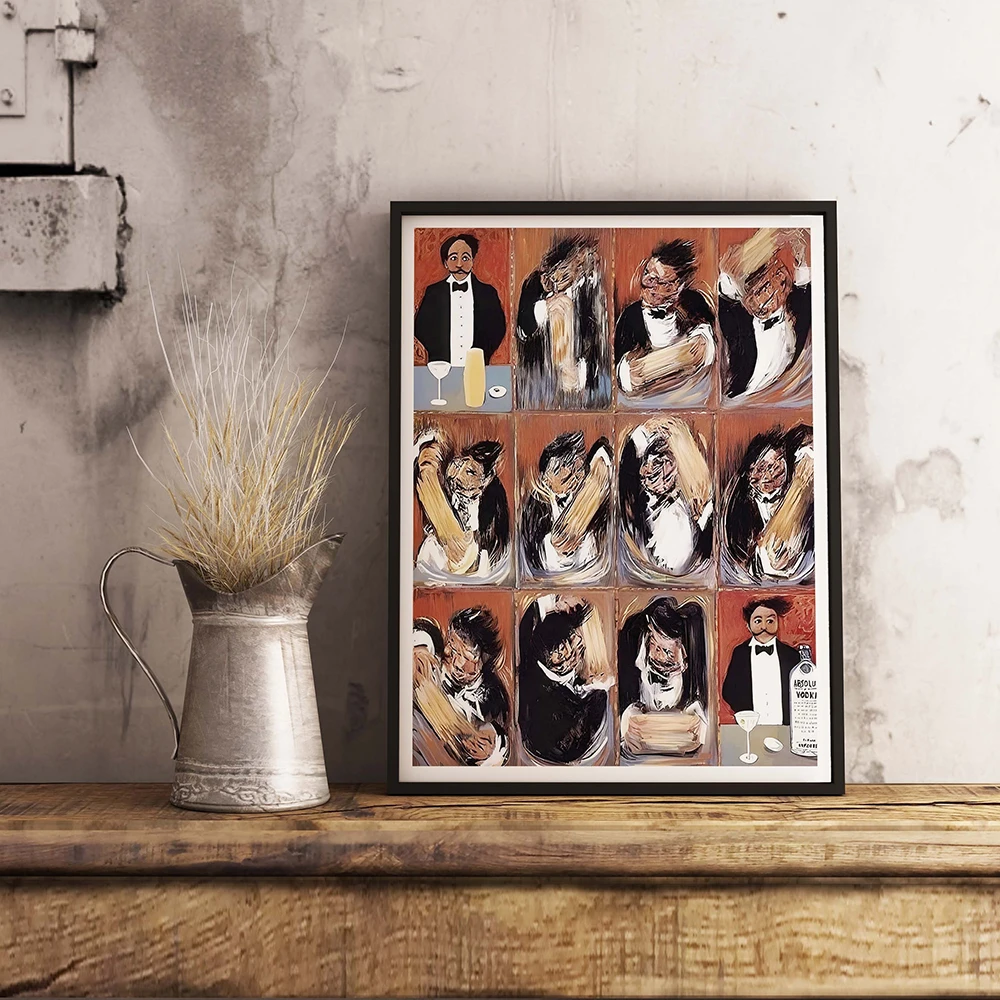 Guy Buffet The Making Of Perfect Martini Vintage Food&Drink Poster Wall Art Colorful Canvas Poster Livingroom Home Wall Decor - Detail 1