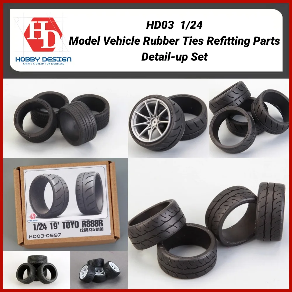 

HD03 1/24 Резиновые стяжки для модели автомобиля Набор деталей для ремонта деталей