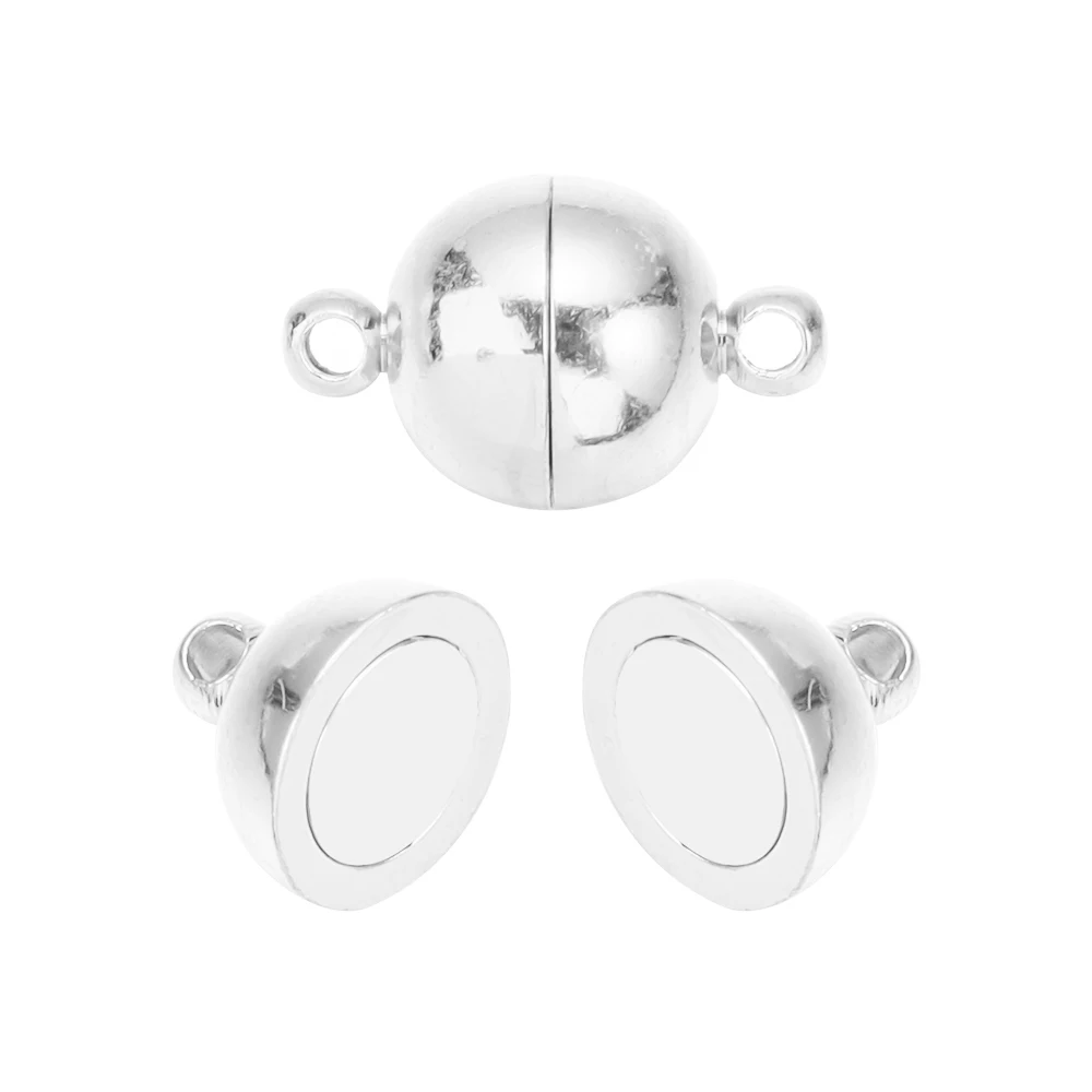 5 Sätze/los 6/8/10/12/14mm Runde Magnetische Verschlüsse Kupfer Ball Form Ende Schnalle Anschlüsse für DIY Schmuck Machen Armbänder Halskette – Detail 10