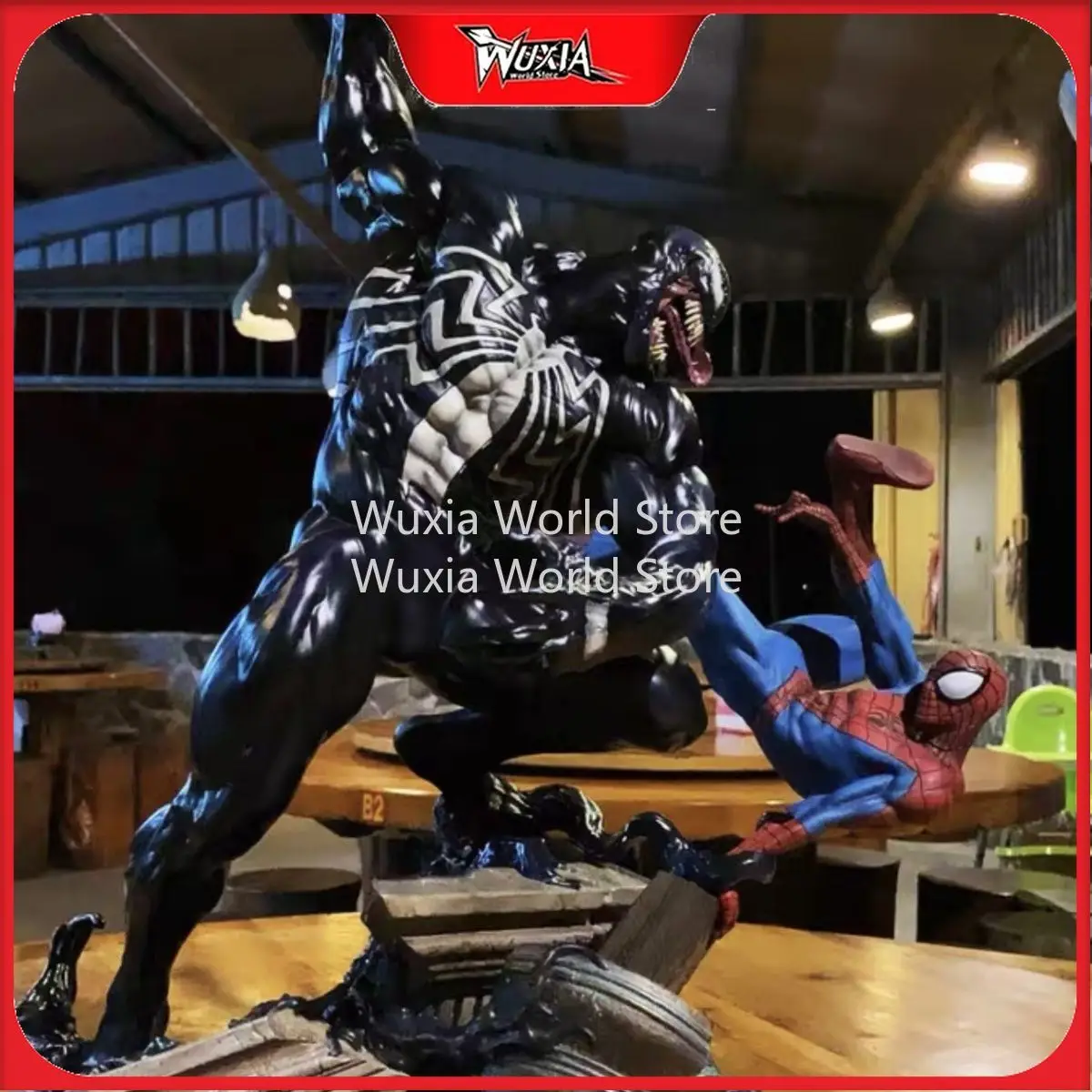 

55 см Веном Битва Человек-Паук Рисунок Marvel Аниме Окружение Фигурка Коллекция Настольный Орнамент Украшения Лучшие Подарки для Мальчиков