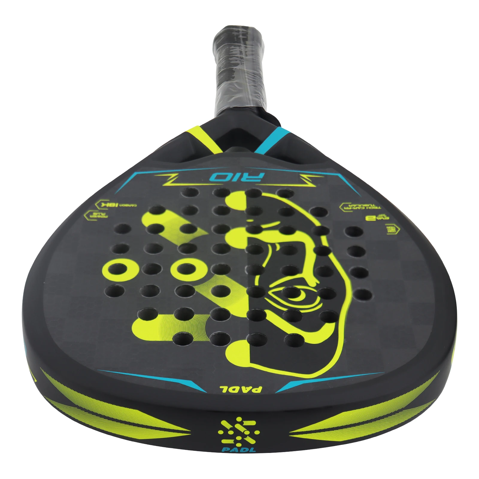 Carbon Fiber Paddle Racket, 3K, 12K,18K, fibra, acabamento bruto com Eva Soft Memory Foam Core, Forma Redonda, Alto Equilíbrio