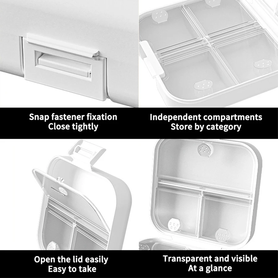 صندوق دواء صغير مريح للسفر، صندوق توزيع أدوية مغطى، جهاز توزيع مختوم لصندوق الكمبيوتر اللوحي