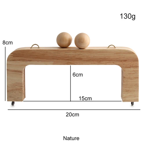 Imagen 2 del producto 1 unidad/2 uds., 20x8cm, marco de cartera de mano de madera, marco de madera maciza con cierre de tornillo, hebilla de beso, asa para bolso cruzado