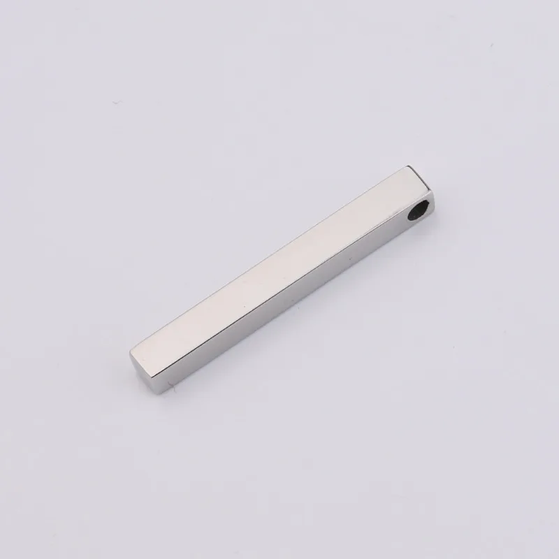 

10pcs/lot 5*40mm Mirror Polished Stainless Steel Cuboid Square Bar Charm Blank Pendant DIY Rectangle Tag Jewelry Making