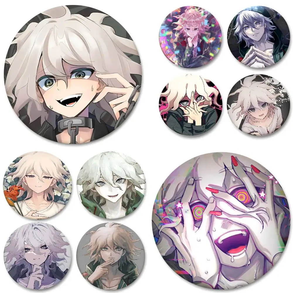 Anime Characters Nagito Komaeda Round Badge Lapel Pin Backpack Clothing Jewelry Accessories Gift Brooch