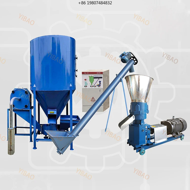 Feed Mix Animal Food Plant Poultry Feed Grinder and Mixer Small Farm Home Use Simple Chicken Feed Making Machine
