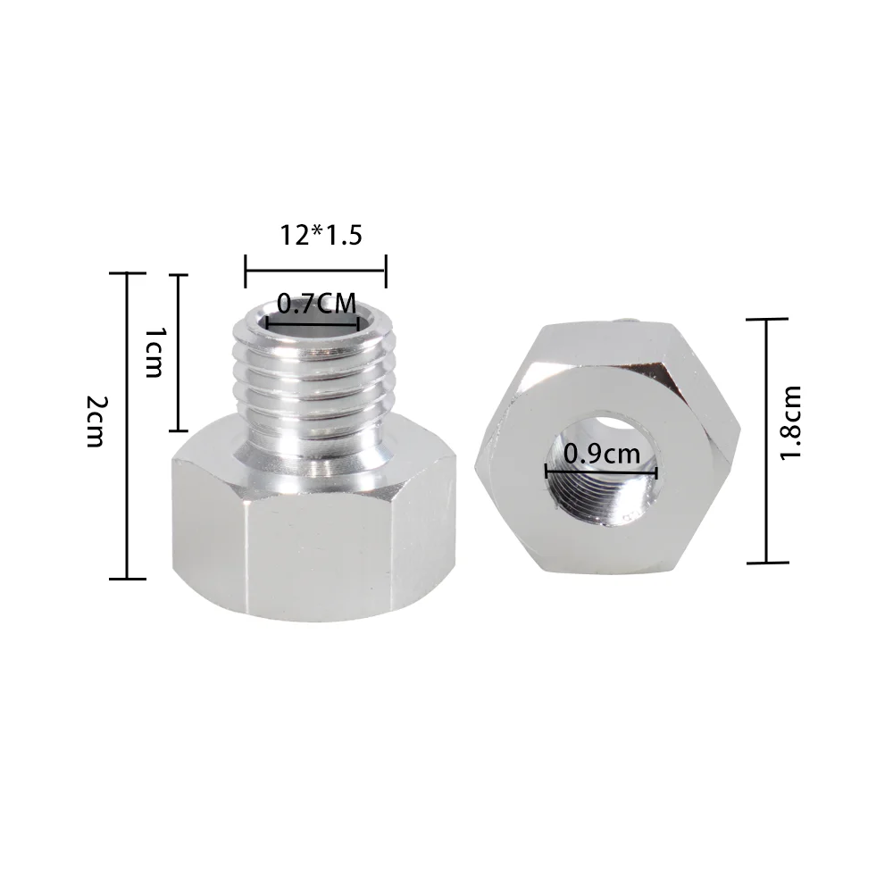 LS Engine Swap Male M12x1.5 M16x1.5 Female 1/8 NPT Aluminum Oil Pressure Sensor Adapter Connector with Gasket Sliver