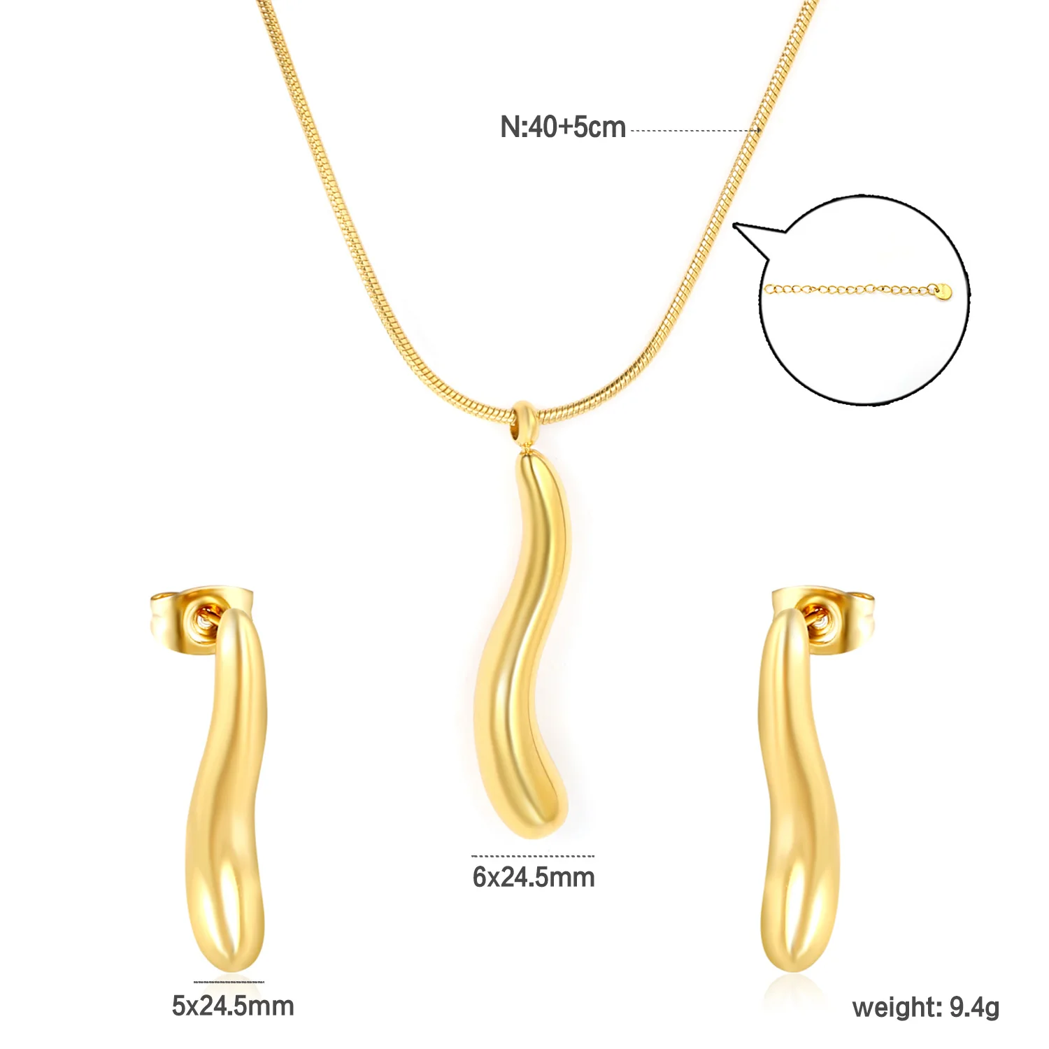 Trendy Conch Shell Pendant Necklaces & Earrings Set, Elegant Jewelry