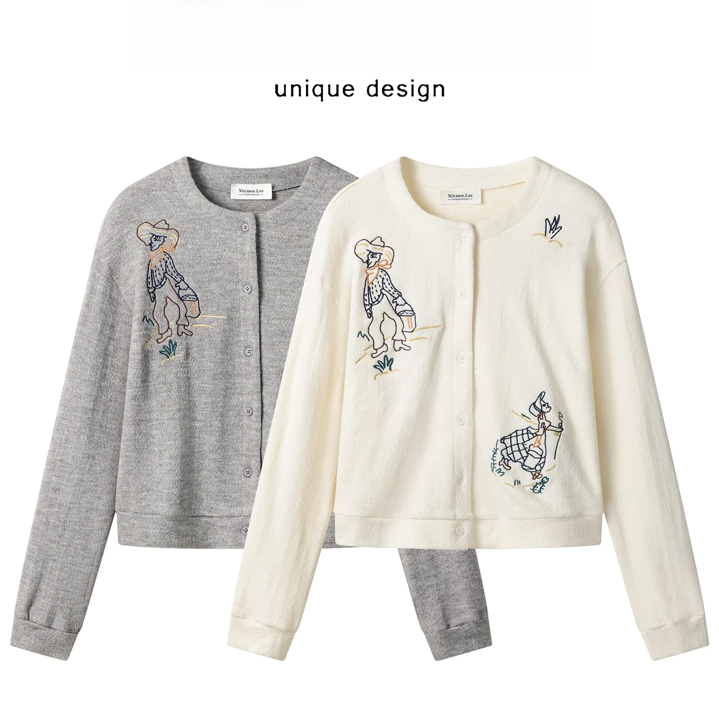 

Korean Style Short Knitted Open Cardigan Elegant Embroidery Slimming Autumn Winter Fashionable Casual Loose Fit Women's Sweater