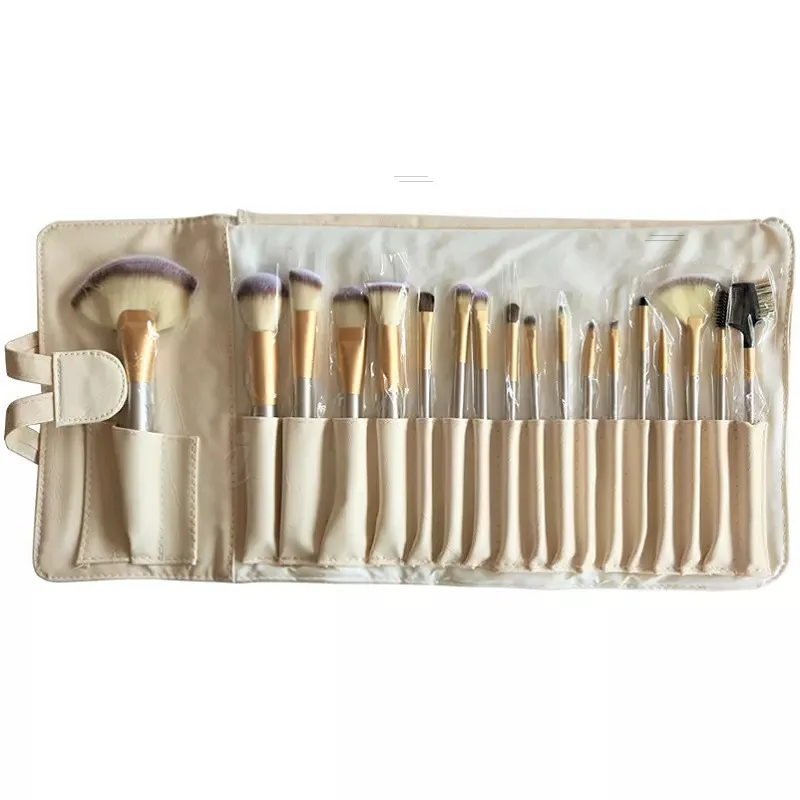18/12/24Zhi Mi White Makeup Brush Set Fan Shape24Champagne-colored Makeup Tools Synthetic