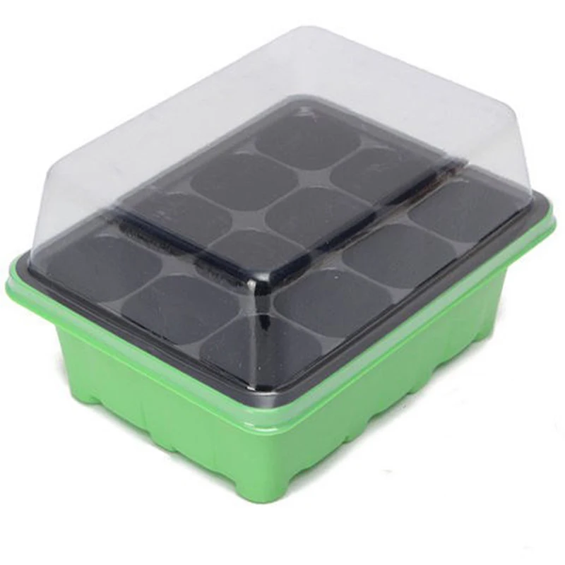 12Holes Seed Starter Kit Nursery Pot Planting Seed Tray Plant Germination Box Garden Grow Box Gardening Supplies Seeds Grow Box