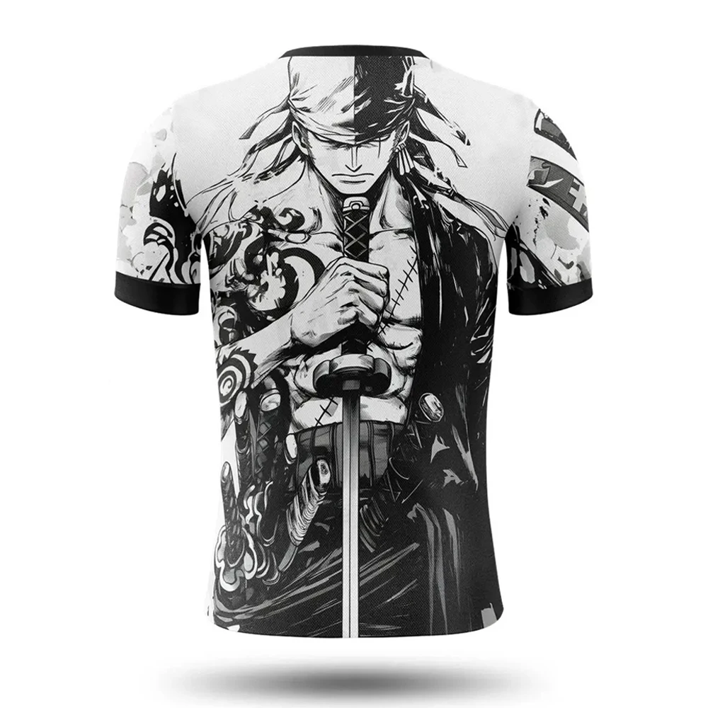 Hot Toys Japan Anime Harajuku Football Jersey One Piece Zoro Themed Adult Kids Athleisure Short-Sleeve Quick-drying T-Shirt