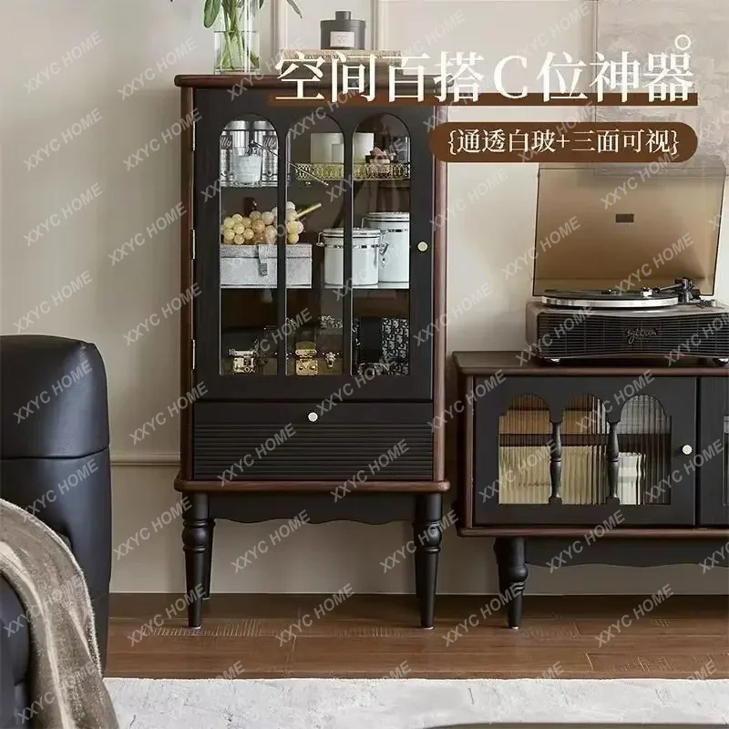 XX New Solid Wood TV Side Cabinet Living Room Vintage  Storage Buffet Display Shelf