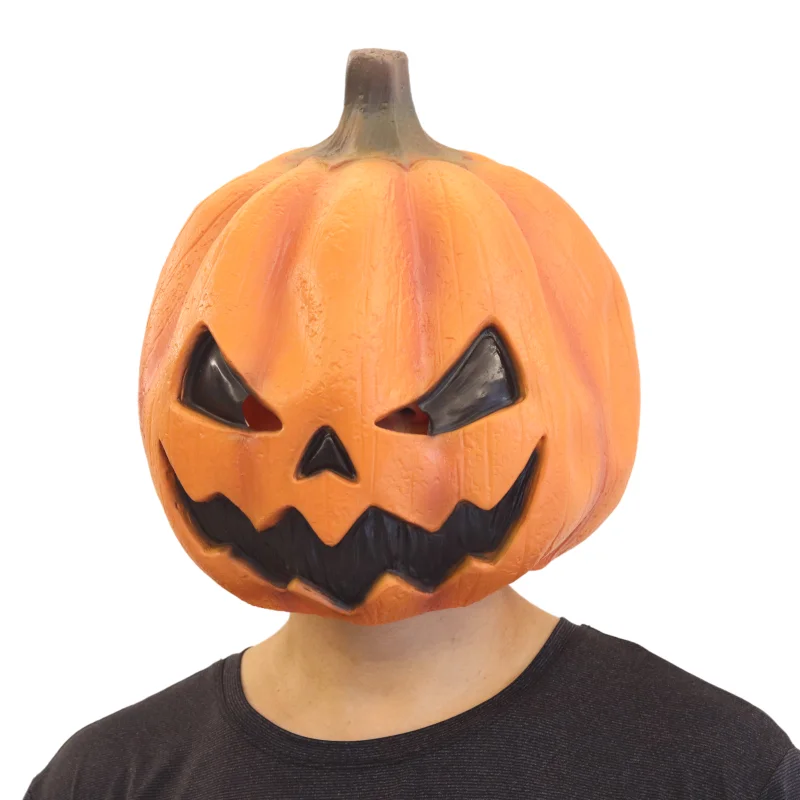Halloween Teufel-Kürbis-Maske Cosplay Latex Vollgesichtsmaske Party Kürbiskopf Latex-Maske Gruselige Dämonen-Kostüm-Requisiten für Erwachsene – Detail 3