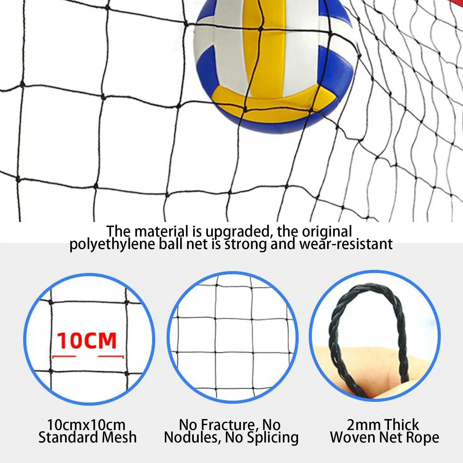 Beach Volleyball Net Outdoor Portable Outdoor Volleyball Net Replacement Volleyball Practice Net For Pool Backyard Beach Lawn