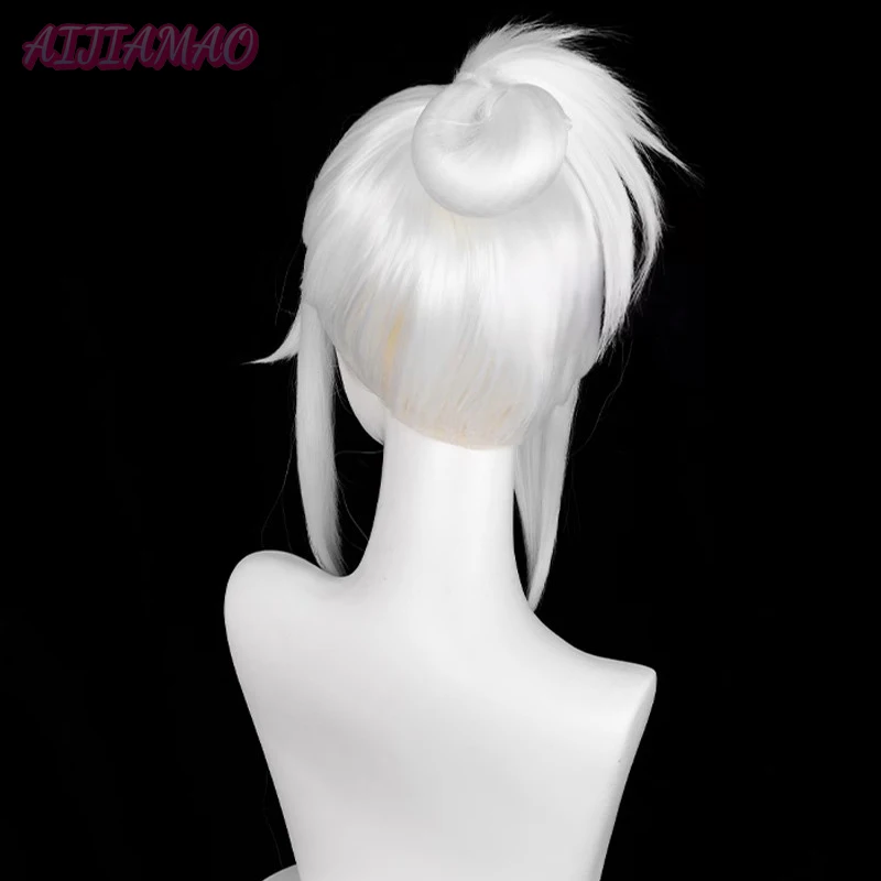 Valorant Jett Cosplay Wig 35cm Short Pure White Wig Cosplay Anime Cosplay Wigs Heat Resistant Synthetic Wigs Halloween