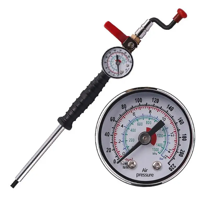 

0-15Bar/220Psi Car Tire Inflator Rod With Tester Tire Pressure Gauge For Truck Motorcycle Repair Tools Universal Tyre Manometro