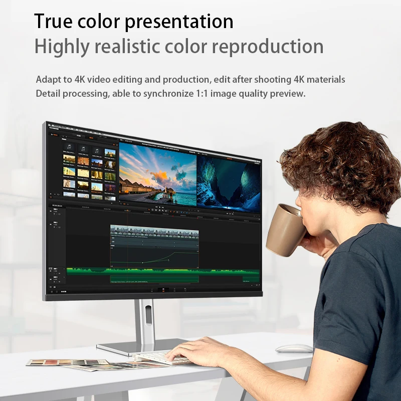 27-Zoll-4K-Display HDR-Fotografie IPS Wide Color Gamut 10Bit vertikaler Desktop-Computerbildschirm Typ-C