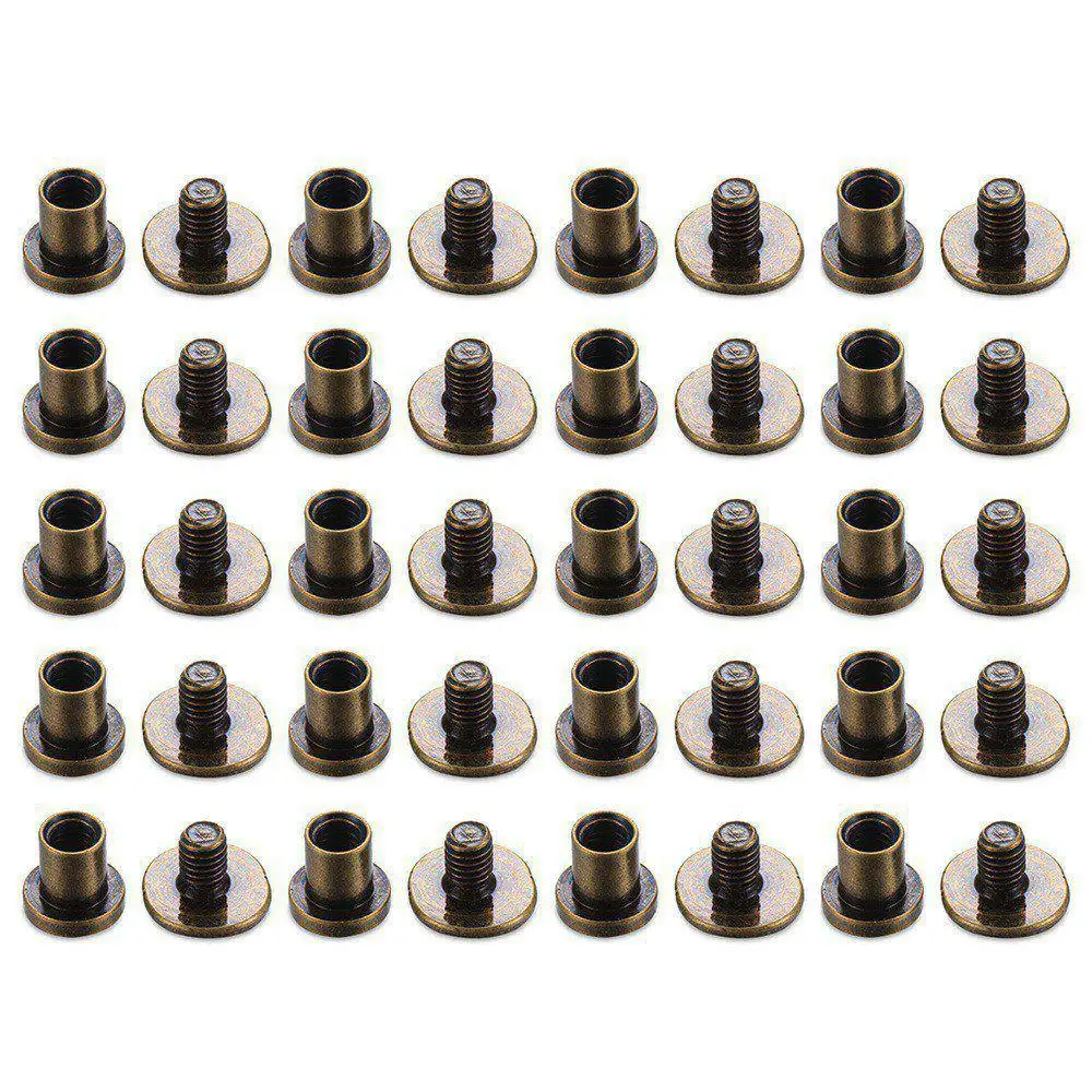 

10sets Shoes Hats Garment Leather Craft decoration nail screw Brass Nail Rivets Cloth Button