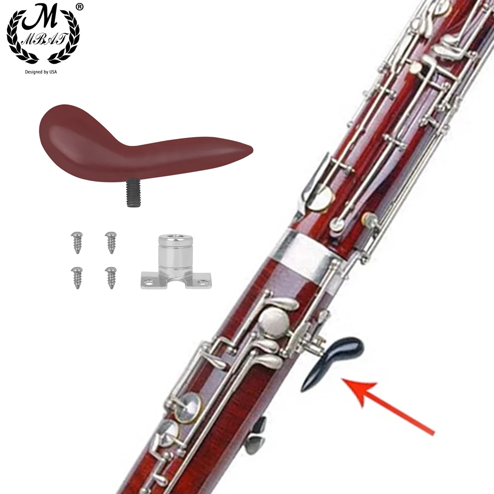 Fagott-Handauflage mit großem Rohr, ABS-Basis mit rotem Griff und 4 Schrauben, Fagott-Instrumentenauflage, Handhalter-Zubehör
