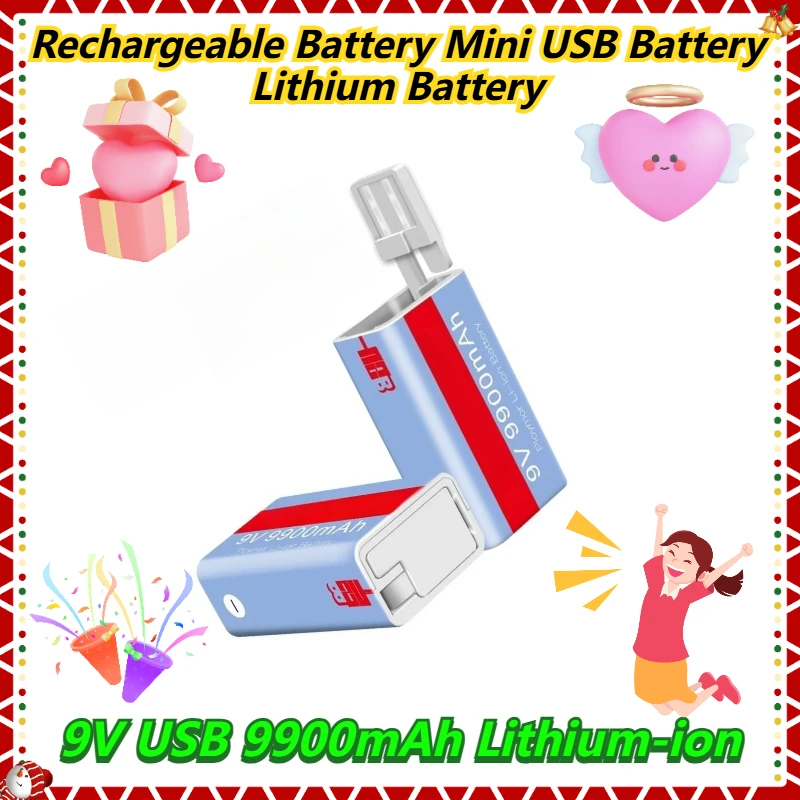 

9V USB 9900mAh Lithium-ion Rechargeable Battery Mini USB Battery Lithium Battery