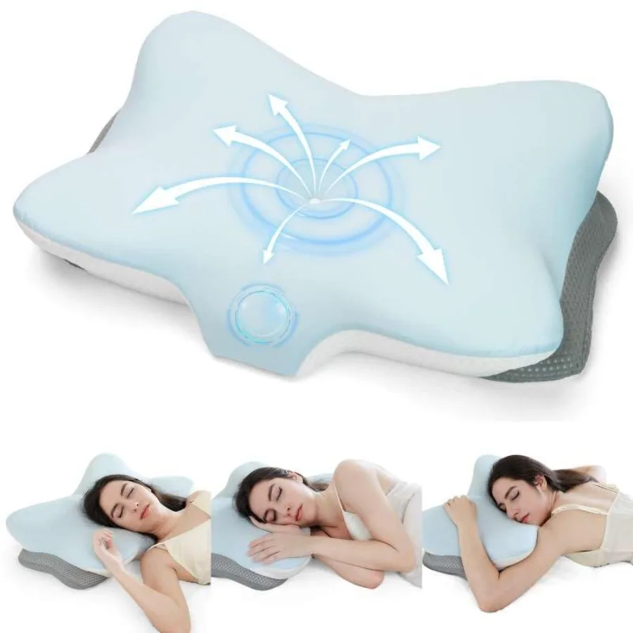 

Ergonomic Cervical Pillow for Neck Support Memory Foam Orthopedic Contour Side Sleeper Pillows with Dual Heights Soft Bed Pillo