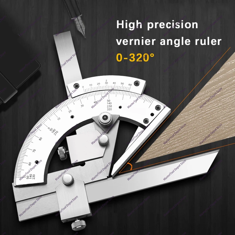 Stainless Steel Protractor Angle Meter High-Precision Universal Angle Ruler 0-320 Degrees Vernier Protractor Angle Gauge