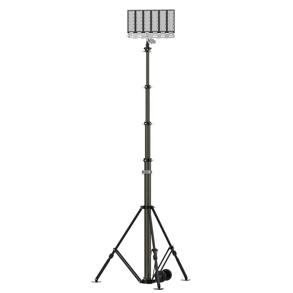 1,680W Industrial Mobile Light Tower 60,000lm Construction Site Lighting Weatherproof Portable Light Tower